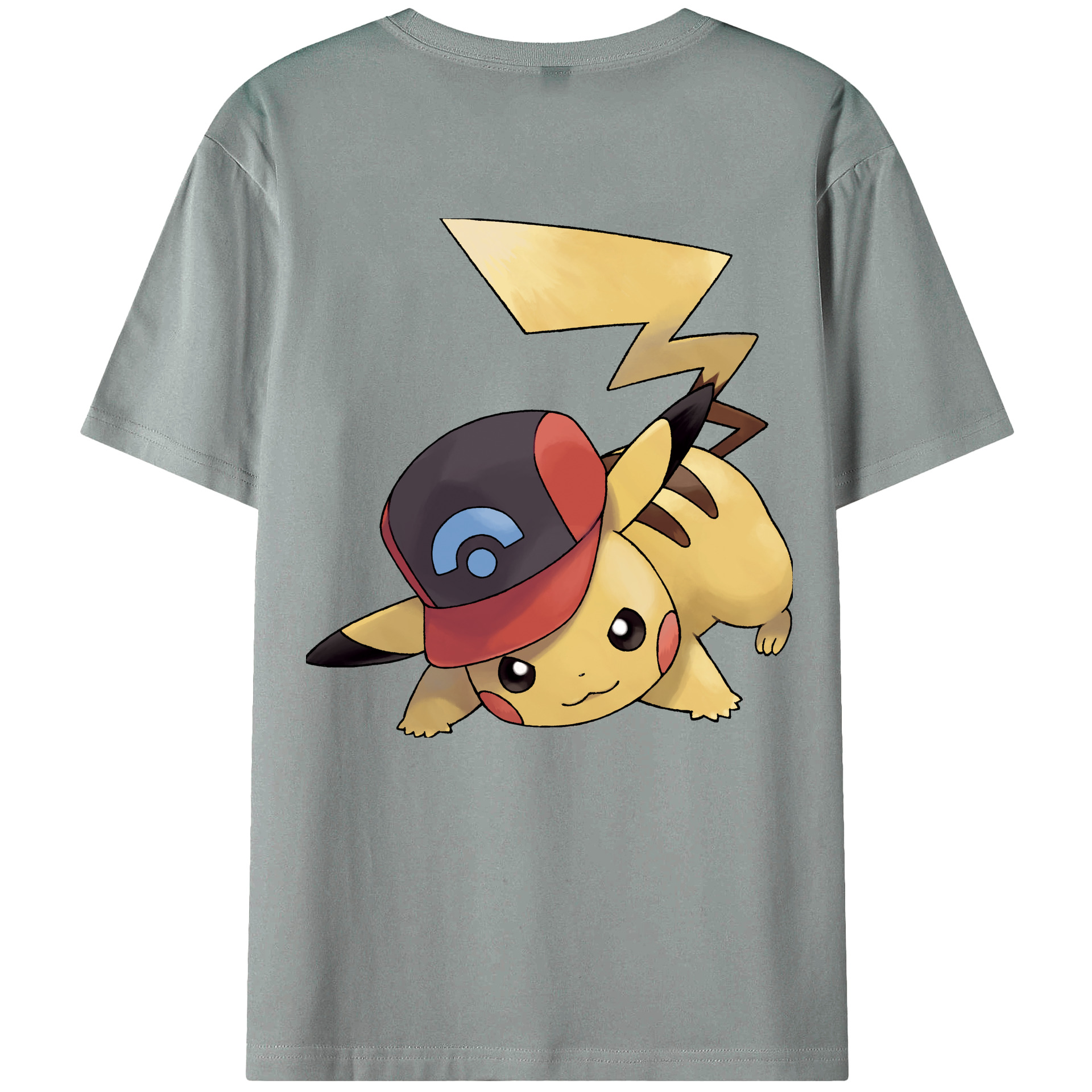 （画像用） ポケットモンスター Pokémon 綿100％ メンズ半袖Tシャツ（バックプリント） 通気性